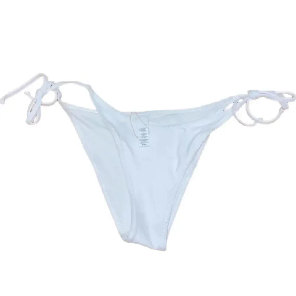 NWT SKIMS Recycled Swim Low Rise Tie Bikini Bottom In White Swim Bottom
